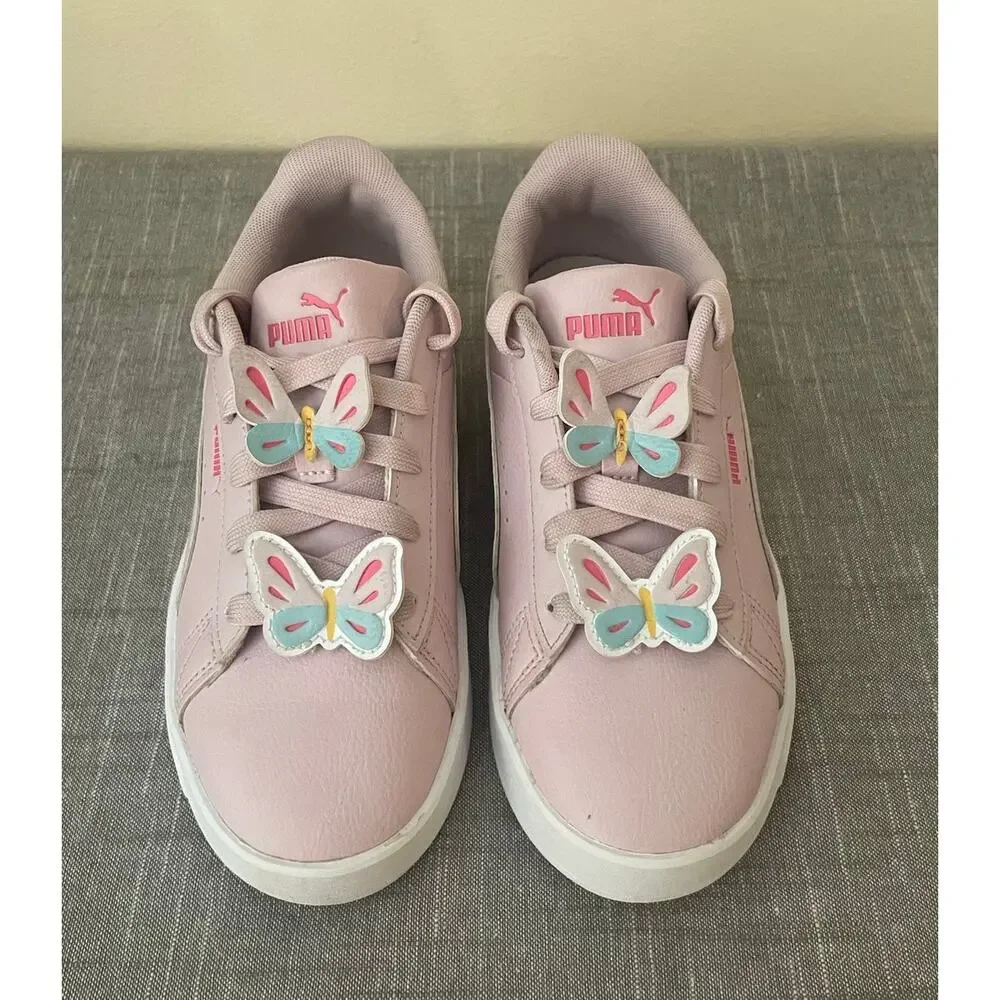 PUMA Jada Classic Butterfly Kids Girls Size 3 Pink White Sneaker Shoes